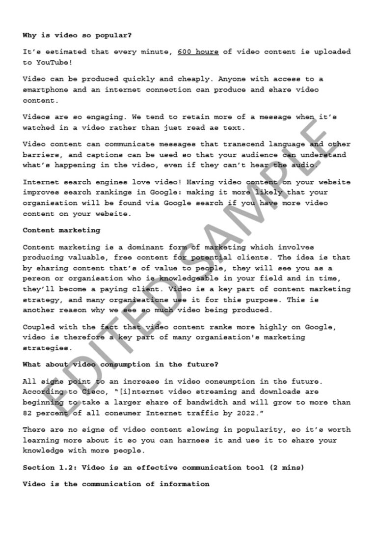 Script writing sample